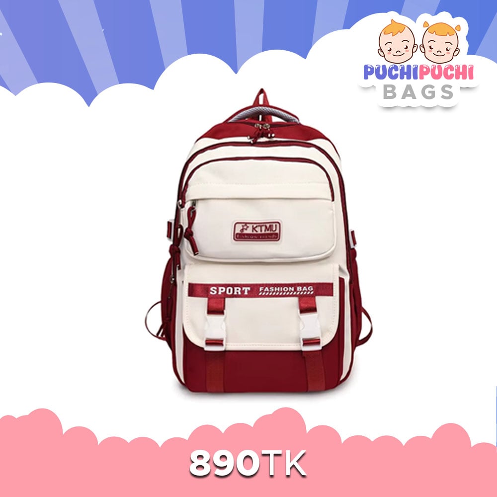 WhatsApp Image 2025-11-12 at 10.38.41 PM (2) Academy Style School Bag Book Bag Lightweight College Student Backpack(Red) - Image 1