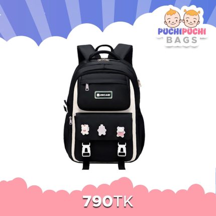 Kids Backpack Children School Bags Waterproof Primary Schoolbag Book Bag (black)